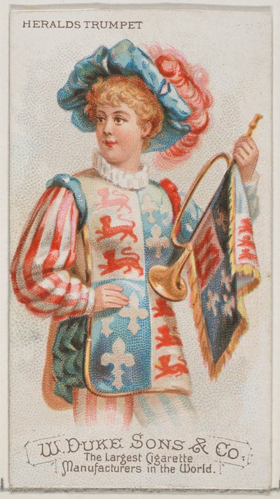 Heralds Trumpet, from the Musical Instruments series N82 for Duke brand cigarettes, 1888 by Schumacher and Ettlinger