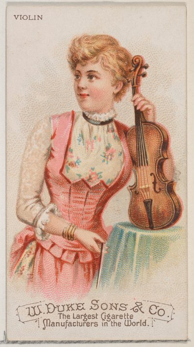 Violin, from the Musical Instruments Series N82 for Duke Brand Cigarettes, 1888 by Schumacher and Ettlinger