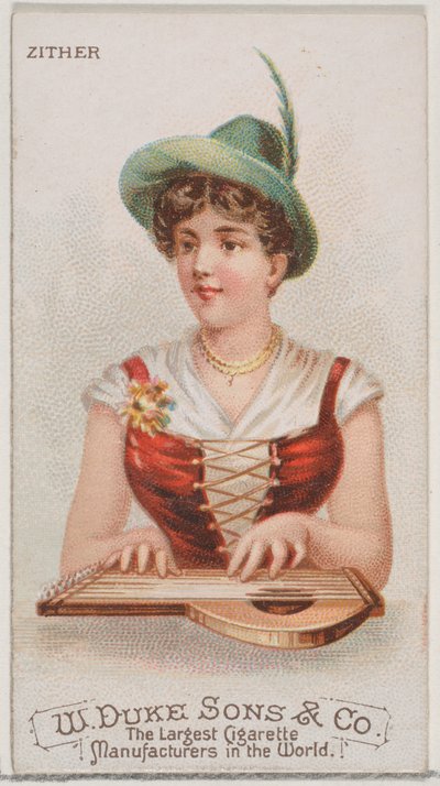 Zither, from the Musical Instruments series N82 for Duke brand cigarettes by Schumacher and Ettlinger