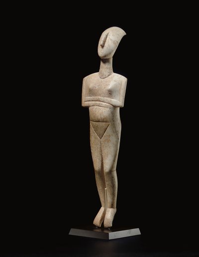Cycladic reclining female figure, name-piece of the Schuster Master, Early Cycladic II by Schuster Master