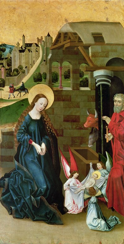 Adoration of the Infant Jesus (side panel of a Triptych) by Schwabian School
