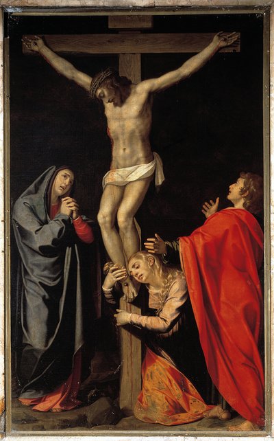 Crucifixion with Virgin, St Mary Magdalene, St John the Evangelist by Scipione Pulzone
