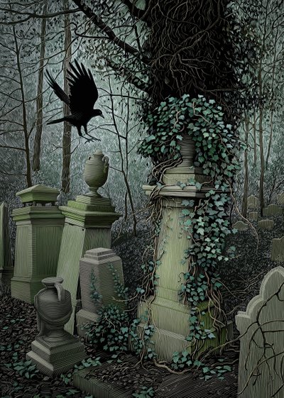 Highgate Cemetery by Scott McKowen