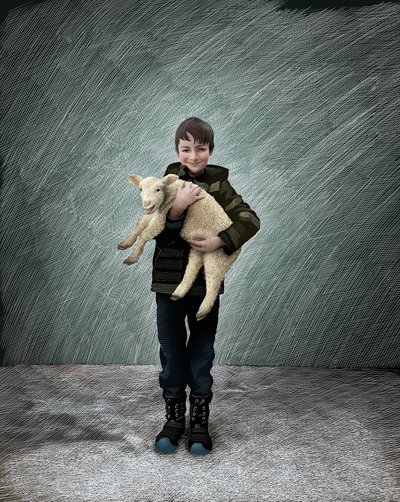 Shepherd Boy With a Lamb by Scott McKowen