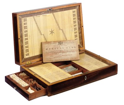 A Scottish George III Patent Musical Games Box by Scottish School