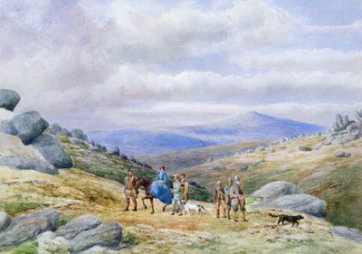 A Shooting Party in the Highlands, 1868 by Scottish School