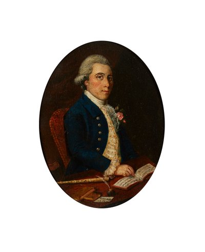 Alex Rose of Nairn, With His Flute and Book of Music by Scottish School
