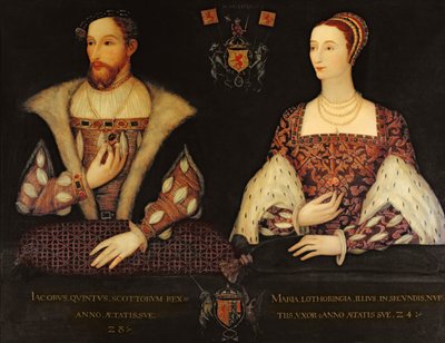 Copy of the original double portrait of Marie de Guise and King James V commissioned by Lord Bute by Scottish School