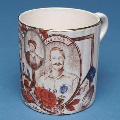 England v. Scotland souvenir mug (ceramic) by Scottish School