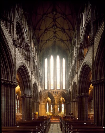 Gothic Art: view of the interior of Glasgow Cathedral. 12th century. Scotland by Scottish School