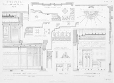 Interior decorative details of Holmwood, Glasgow by Scottish School