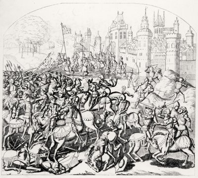 King David of Scotland (1084-1153) comes with a great army before Newcastle-upon-Tyne, 1138 by Scottish School