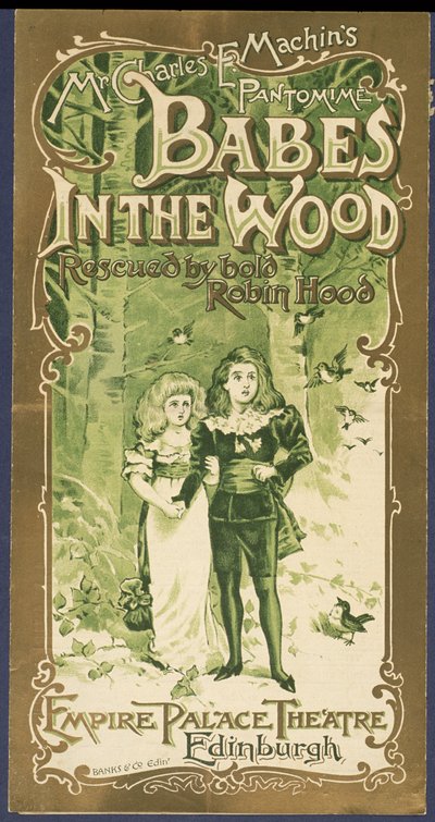 Programme cover of Babes in the Wood at the Empire Palace Theatre, Edinburgh by Scottish School