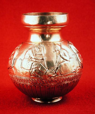Jug with scenes of Scythian life, from Kul Oba in the Crimea, Ukraine by Scythian