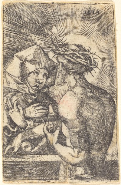Christ Crowned with Thorns Speaking with His Mother by Sebald Beham