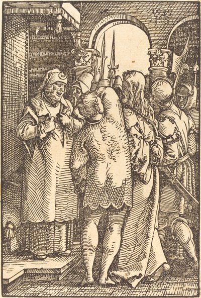 Christ before Caiaphas by Sebald Beham