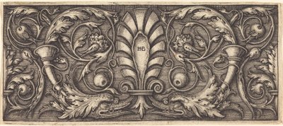 Ornament with Two Grotesque Dolphins by Sebald Beham