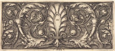 Ornament with Two Grotesque Dolphins by Sebald Beham