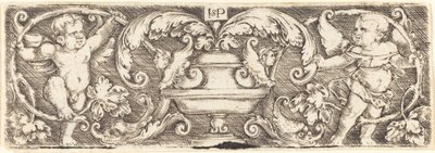 Ornament with a Vase between Two Genii by Sebald Beham