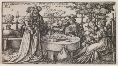 The Prodigal Son Wasting his Fortune, from the series “The History of the Prodigal Son” by Sebald Beham