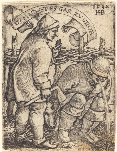 Vomiting Peasant by Sebald Beham