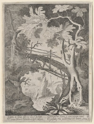A Rocky Landscape with the Temptation of Christ by Sebastian Vrancx