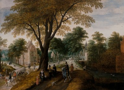 Avenue with an Elegant Horseman by Sebastian Vrancx