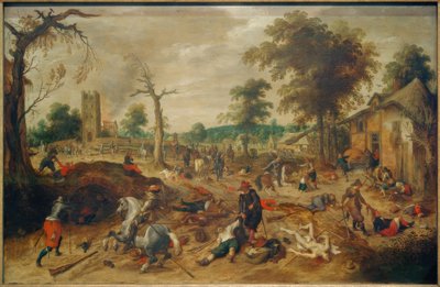The Plundering of the Village of Wommelgem by Rebel Troops by Sebastian Vrancx