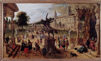 Landscape with Villa Medicis in Rome by Sebastian Vrancx