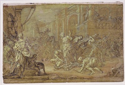 Clorinda Rescues Sofronia and Olindo from the Stake in Jerusalem by Sebastiano Conca