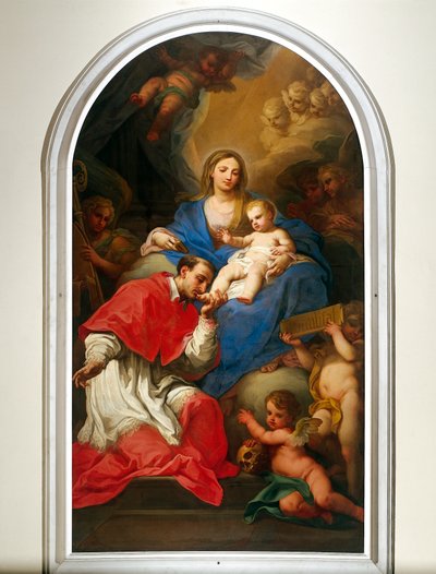 The Virgin and St Charles Borromeo (Aula Magna, University Palace, Turin) by Sebastiano Conca