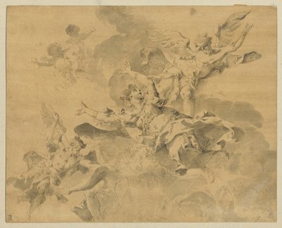 A Queen Consigned to Hell by Avenging Angels (c.1676-1746) by Sebastiano Galeotti
