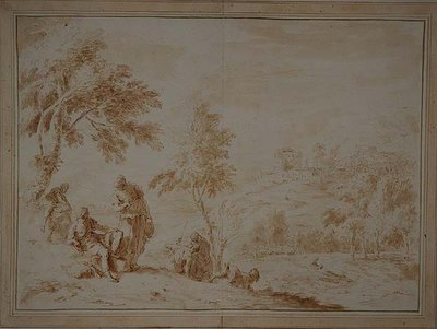 Extensive Pastoral Landscape with Hill-town, c.1720 by Sebastiano Ricci