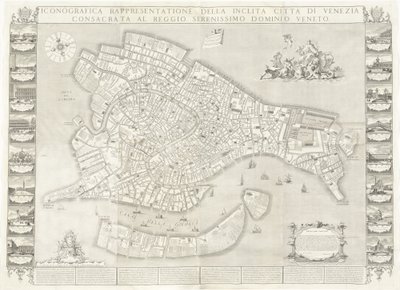 Iconographic Representation of the Illustrious City of Venice by Sebastiano Ricci, Lodovico Ughi, Giovanni Antonio Faldoni for the map, with Francesco Zucchi