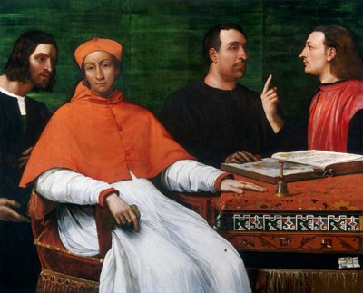 Cardinal Bandinello Sauli, His Secretary, and Two Geographers by Sebastiano del Piombo