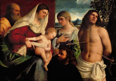 Sacra Conversatione with SS. Catherine, Sebastian and Holy Family by Sebastiano del Piombo