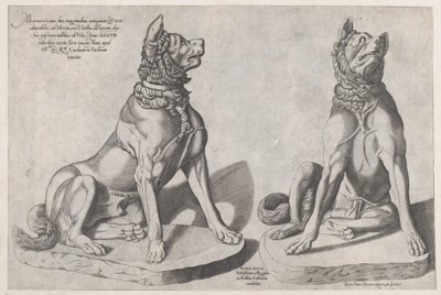 Speculum Romanae Magnificentiae: Two Dogs, 1558 by Sebastiano di Re