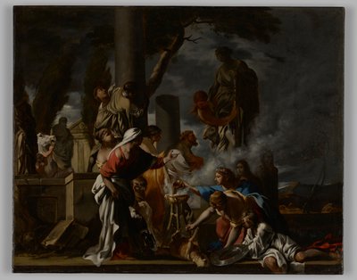 King Solomon Sacrificing to the Idols by Sébastien Bourdon