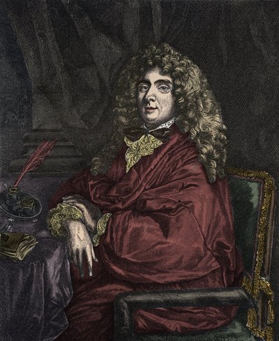 Portrait of Jean-Baptiste Poquelin dit Moliere by Sébastien Bourdon