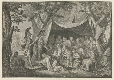 Alexander the Great Meets Stateira, Sisygambis, and the Family of Darius (Works of Charles le Brun) by Sebastien Leclerc