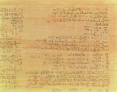 Detail of the Rhind Mathematical Papyrus by Second Intermediate Period Egyptian