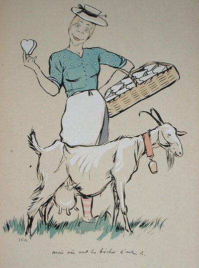 Cheese Maker and Her Goat, Caricature from 