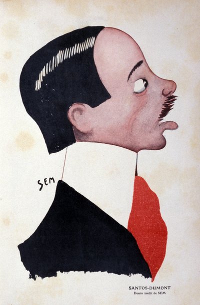 Portrait of Alberto Santos-Dumont, Brazilian engineer and aeronautics by Sem by Sem