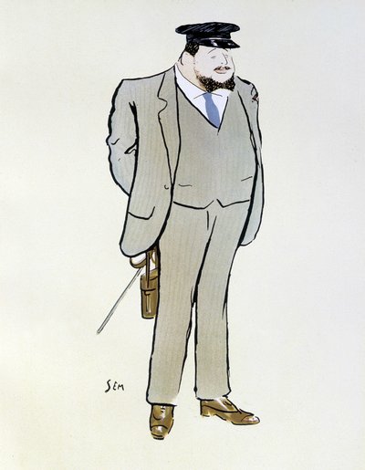 Portrait of Henri de Rotschild - by Sem (1863 - 1934), in Les Sports modernes, August 1906 by Sem
