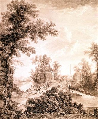 View of the Connetable Obelisk in Gatchina (engraved by Ivan Dmitrievich Telegin) by Semen Fedorovich Shchedrin