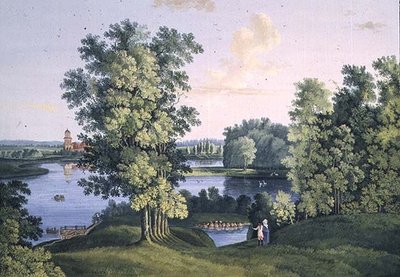View of the Island from the Large Lake in the Park at Tsarskoye Selo by Semen Fedorovich Shchedrin