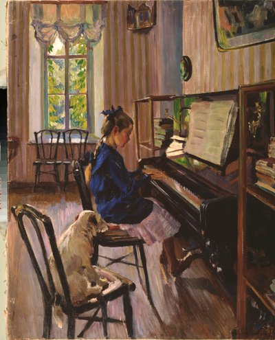 At the Piano by Sergei Arsenevich Vinogradov