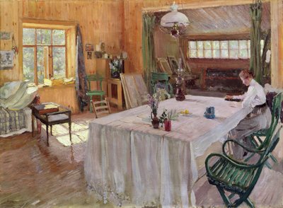 In the House of the Artist Konstantin Korovin by Sergei Arsenevich Vinogradov