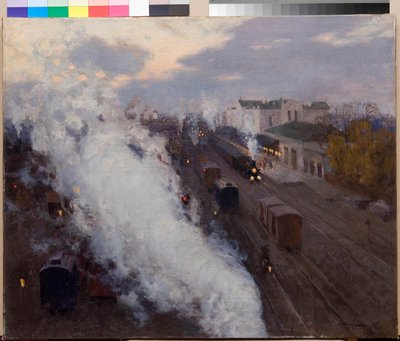 Kharkov Railway Station by Sergei Arsenevich Vinogradov