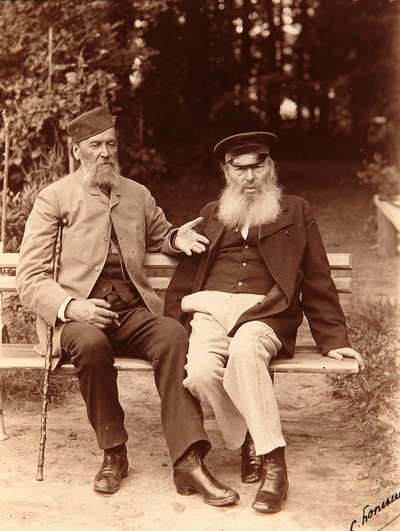 The Poets Yakov Petrovich Polonsky and Afanasy Afanasievich Fet by Sergei Dmitrievich Botkin